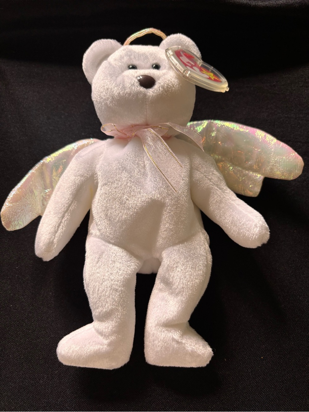 Vintage Halo the Angel Plush White Angel Bear with Iridescent Wings 1998